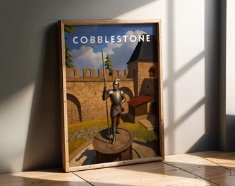 CS2 Cobblestone Video Game Wall Art, Counter-Strike Gift, Vintage CSGO Poster