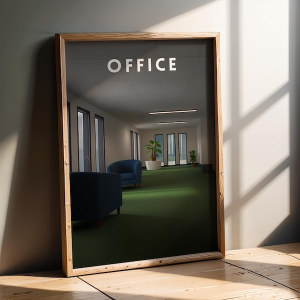 CS2 Office Hallway Poster | Retro CounterStrike Game Room Art Print