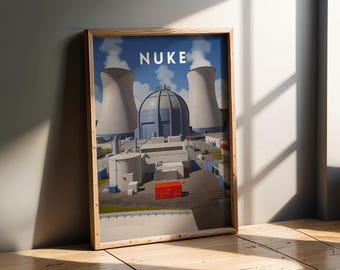 CS2 Nuke Retro Travel Poster | Video Game Art Print for Gaming Room Decor | Counter Strike Collectible Wall Art