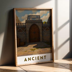 CS2 Ancient Mid Doors - Retro Travel Poster | CS2 CSGO Merch | Game Room | Gaming Poster | Art Print | CounterStrike Decor | Gifts For Dad