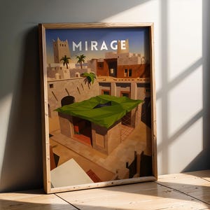CS2 Mirage B Site - Retro Travel Poster | CS2 CSGO Merch | Game Room | Gaming Poster | Art Print | CounterStrike Decor | Gifts For Dad