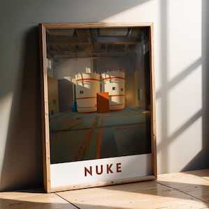 CS2 Nuke Top Site - Retro Travel Poster | CS2 CSGO Merch | Game Room | Gaming Poster | Art Print | CounterStrike Decor | Gifts For Dad