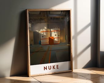 CS2 Nuke Top Site Poster | Retro CSGO Game Room Art Print | Video Game Wall Decor for Gaming Room | Collectible Counter-Strike Gift