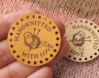Tags for handmade items, round faux leather labels, leather labels, tags for handmade items, faux leather tags, personalized tags, 25 pc