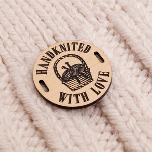 Labels for handmade items, Knitting labels, Custom clothing labels, Crochet labels, Acrylic Tags, Personalized labels, Sew on labels, 25 pc