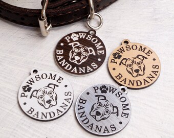 Custom made logo tags for handmade dog leashes and accessories - personalized acrylic tags - laser engraved tags - set of 25 pc