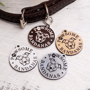 Etiquetas con logotipos personalizados para correas y accesorios para perros hechos a mano - Etiquetas acrílicas personalizadas - Etiquetas grabadas con láser - Juego de 25 piezas