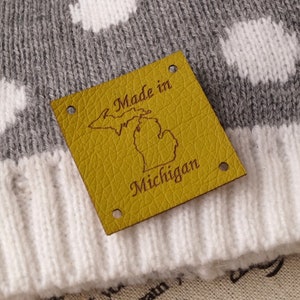 Leather tags for handmade items, product labels, personalized labels, vegan leather labels, tags for crochet, knitting labels, tags 25 pc