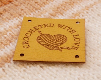 Lederetiketten für handgemachte Produkte, Kunstlederetiketten, vegane Etiketten, gehäkelte Etiketten, personalisierte Etiketten, Kleidungsetiketten, Anhänger, 25er-Set