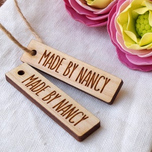 Producttags, houten tags, gepersonaliseerde producttags, hangtags, custom tags, houten etiketten, lasergesneden en gegraveerde tags, jouw tekst of logo