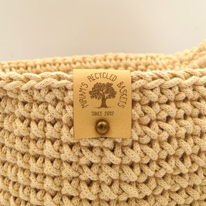 Labels for handmade items - faux leather labels for rivets - personalized custom engraved foldable labels - set of 25 pc