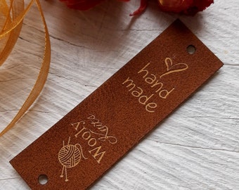 Labels for handmade products - Leather tags for handmade items - Faux leathet labels - Personalized labels for rivets - 25 pc