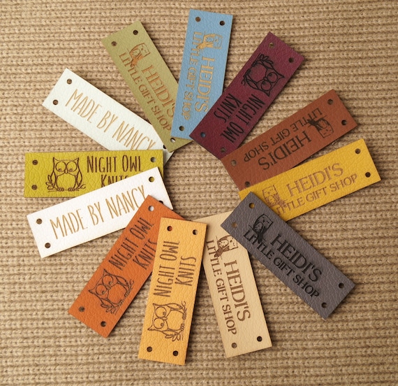 Leather Tags for Handmade Items Personalized Knitting or Etsy