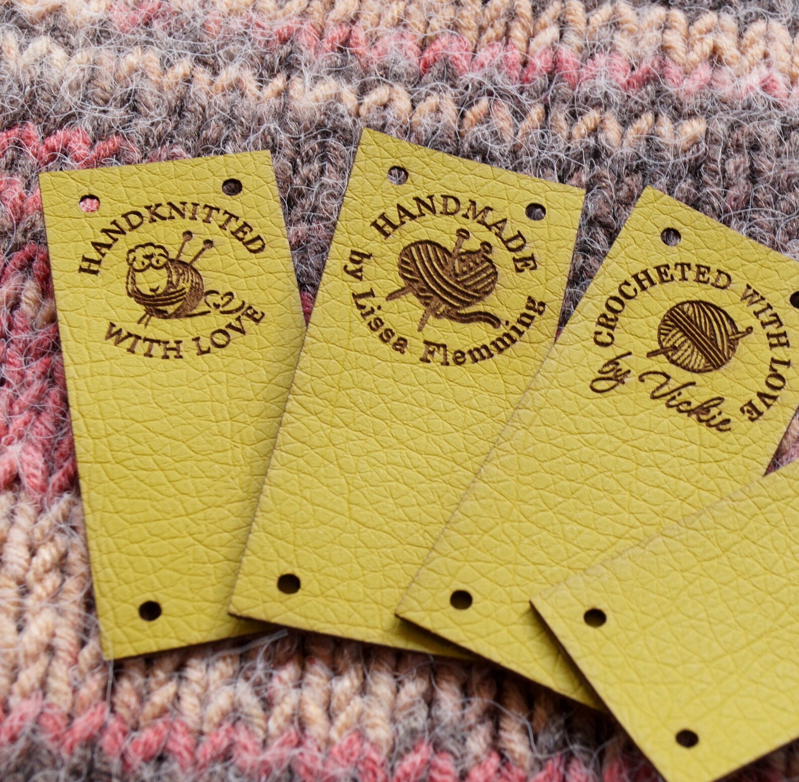 Custom Leather Labels Knitting Labels Crochet Tags Made With Etsy