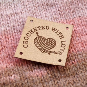 Leather labels, labels for handmade items, vegan leather labels, leather tags, knitting labels, personalized labels with your logo or text