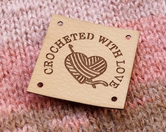 Leather labels, labels for handmade items, vegan leather labels, leather tags, knitting labels, personalized labels with your logo or text
