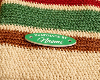 Personalized labels, custom clothing labels, knitting labels, crochet tags, variety of colors to choose from 25 pc