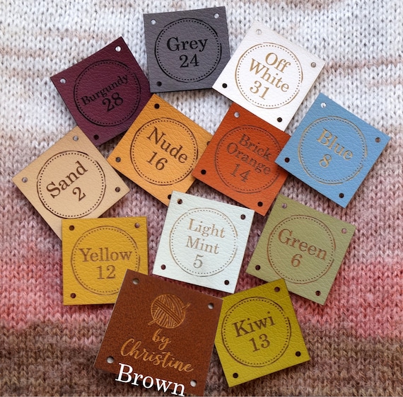 Tags for Handmade Items Faux Leather Labels for Handmade Products  Personalized Knitting Labels Custom Crochet Tags Set of 25 Pc 