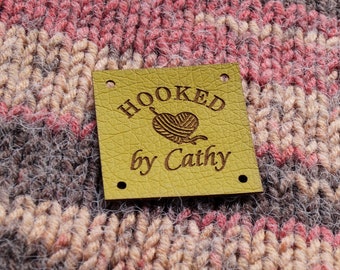 Labels for handmade items, faux leather labels for your knitted and crocheted products, personalized labels, custom tags, logo labels, 25 pc