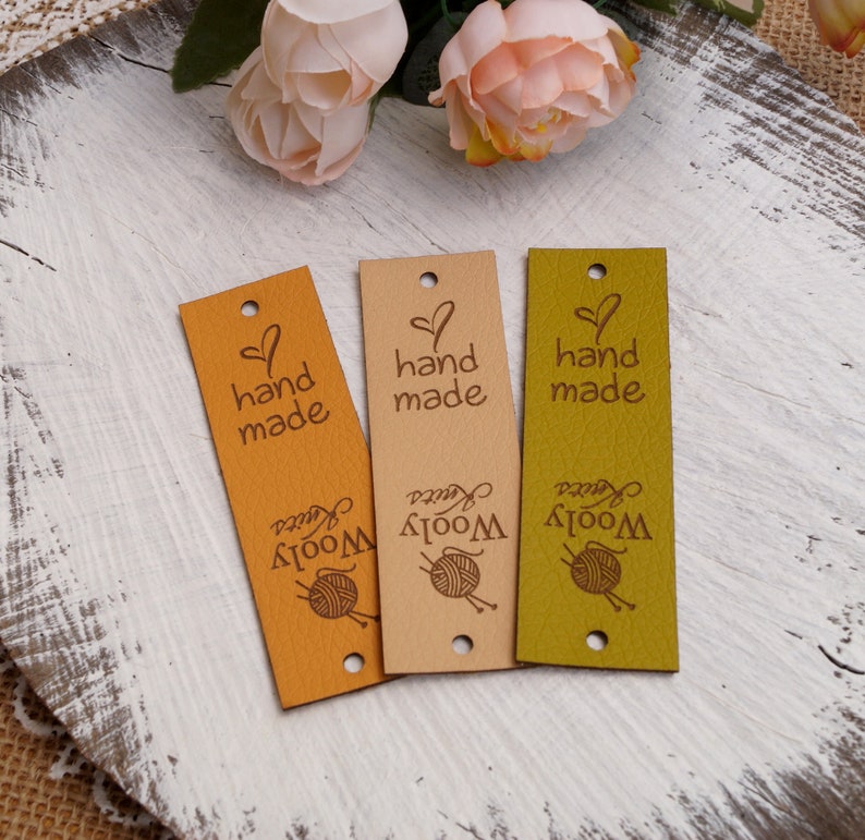 Leather Tags for Handmade Items Faux Leather Labels - Etsy