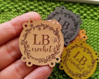 Leather labels personalized set of 25 pc