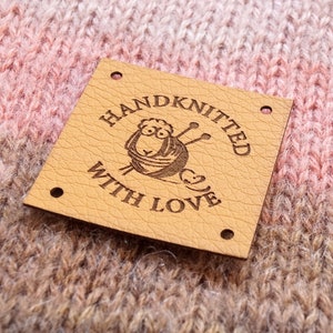 Leather labels for handmade products, faux leather tags, vegan labels, crochet labels, personalized tags, clothing labels, tags, set of 25