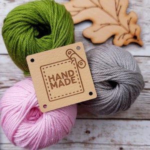 Labels for handmade items, faux leather labels for your knitted and crocheted products, personalized labels, branding logo tags, 25 pc