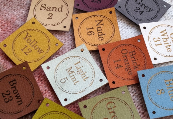 Leather Labels for Handmade Items, Custom Clothing Labels, Knitting Labels,  Crochet Tags, Set of 25 