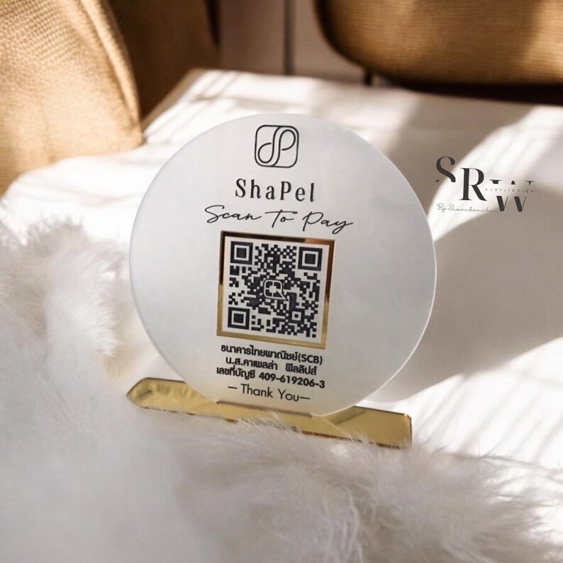 17x17cm QRCODE Scan Standing Sign Circle Shape can Put 1-2 QR Code - Etsy