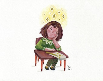 Dreams – Original Acrylic color Pencil Illustration