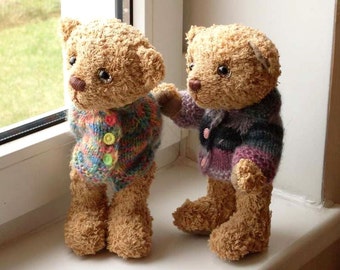 E-Pattern of  artist teddy bears Cody & Colin 9,5 " in PDF format, OOAK,  beige, amber,  mohair,  jointed