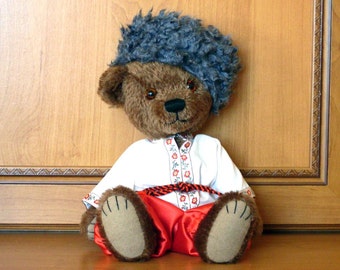 PATTERN of  artist teddy bear Cossack 10,5 " in PDF format, OOAK,  brown, amber,  mohair,  jointed