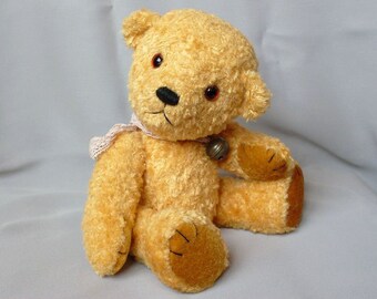 PATTERN of  artist teddy bear Tash 11 " in PDF format, OOAK, yellow,  viscose,  jointed