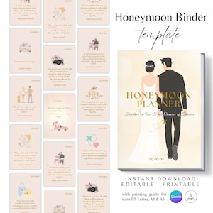 Honeymoon Binder Template, Honeymoon Binder, Honeymoon Planner, Honeymoon Template, Honeymoon Planner Printable, Honeymoon Digital Template