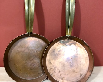 Vintage copper pans, Garsol, copper decor,