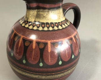 Vintage jug, German ceramics, KMK Kupfermühle, Gerona pattern, water jug