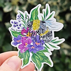 Adesivo fiori di calabrone, Adesivo per computer, Adesivo animale, Adesivo divertente, Adesivo originale Adesivo insetto Adesivo fiore acquerello, Ape