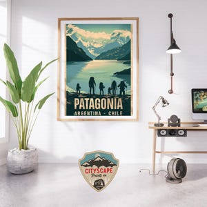 Patagonia Retro Travel Poster Digital Download | Printable Vintage Wall Art for Aesthetic Decor, Kitchen, or Housewarming Gift