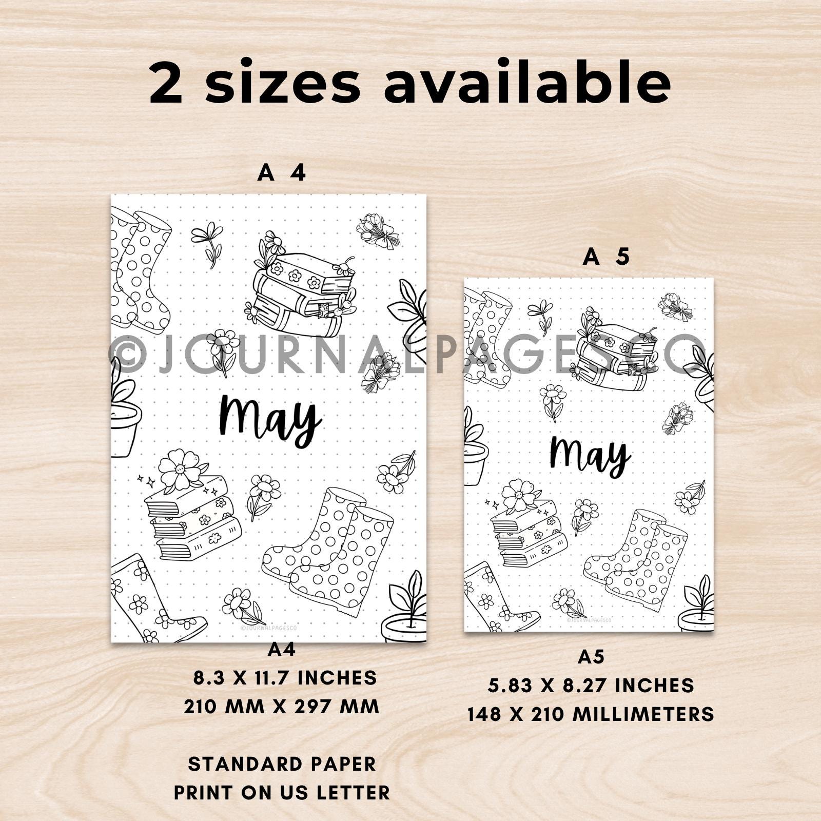 May Planner Journal Bundle | Printable Bullet Journal Kit | Spring Mood ...
