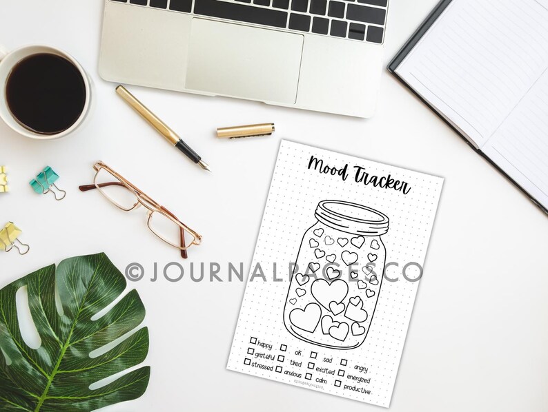 Jar Mood Tracker - PRINTABLE Journal Page - A4, A5 - Monthly Mood ...
