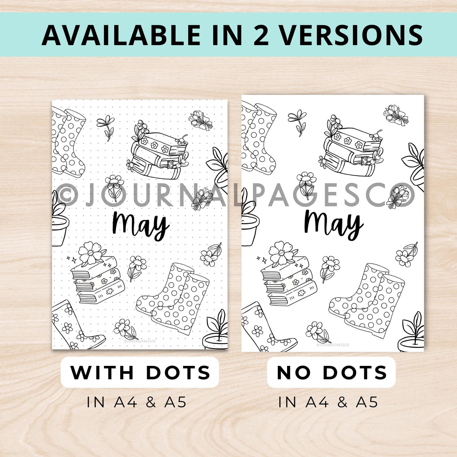 May Planner Journal Bundle | Printable Bullet Journal Kit | Spring Mood ...