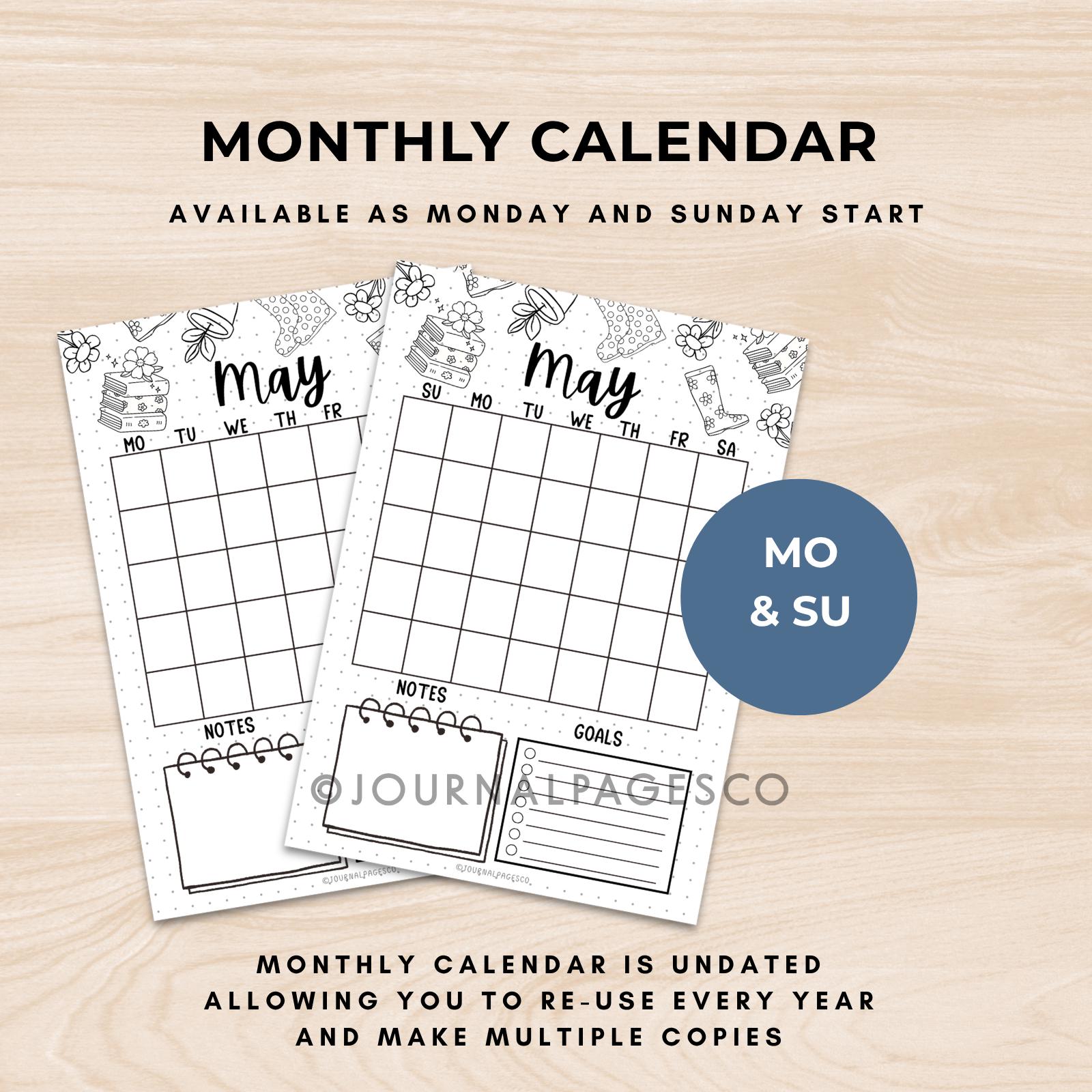 May Planner Journal Bundle | Printable Bullet Journal Kit | Spring Mood ...