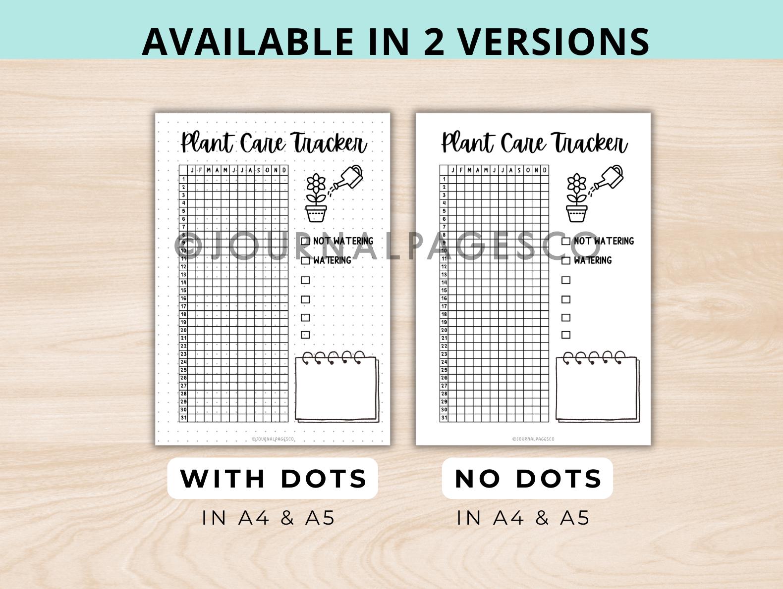 Plant Care Tracker Printable | Plant Watering Log & Journal Page ...