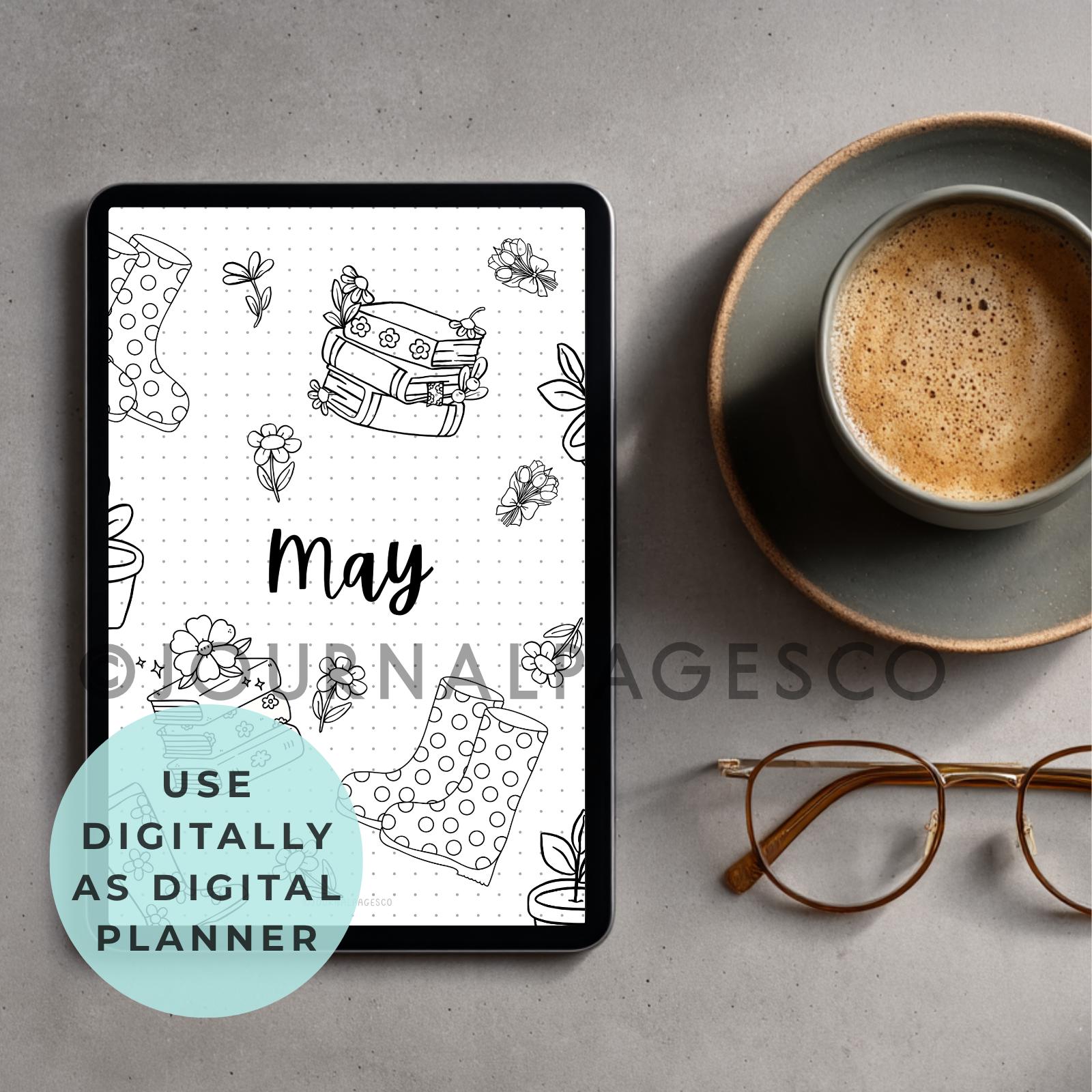 May Planner Journal Bundle | Printable Bullet Journal Kit | Spring Mood ...