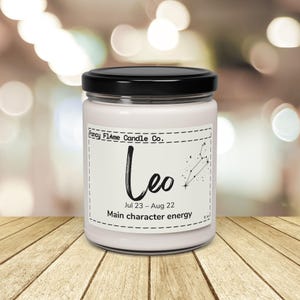Leo Sternzeichen Kerze, Geschenk für Astrologie-Liebhaber, Astrologie Wohnkultur, Sternzeichen Geburtstagsgeschenke, Self-Care Kerze