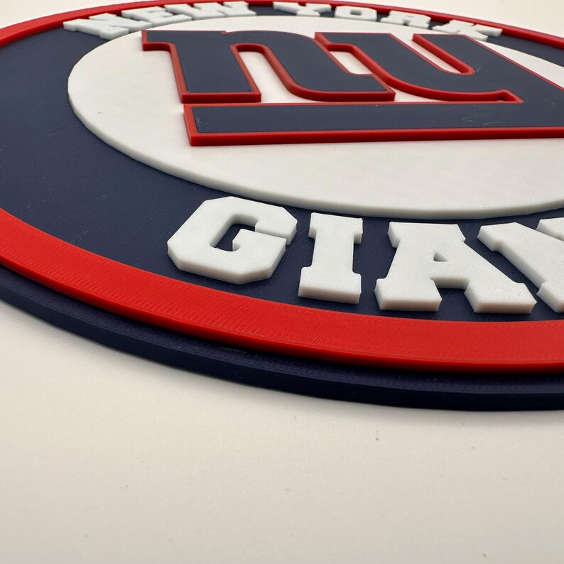 Giants-inspired Football Wall Sign | 3D Printed Man Cave Decor | Red ...