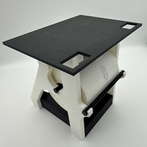 Compact Thermal Printer Stand – Space-Saving & Sturdy Desk Organizer for Receipt Printers Compatible With Label Rolls and Stacks