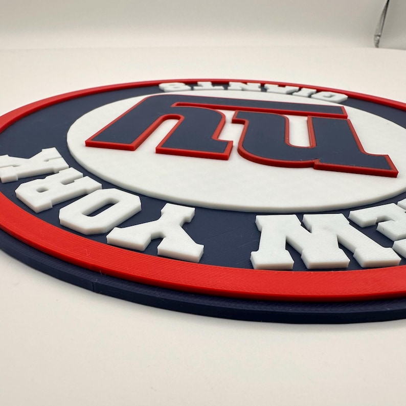 Giants-inspired Football Wall Sign | 3D Printed Man Cave Decor | Red ...