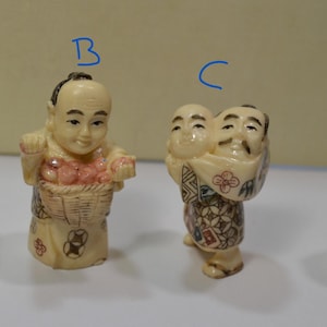 Big Netsuke, Foo Dog, People figurines