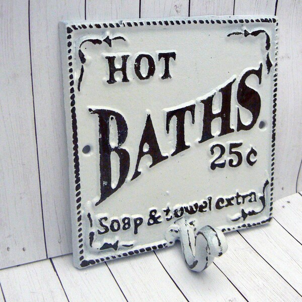 Hot Baths Sign Etsy